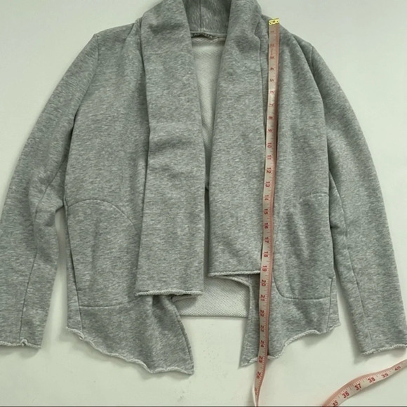 Athleta French Terry Tranquility Wrap Sweatshirt Grey - Picture 9 of 9